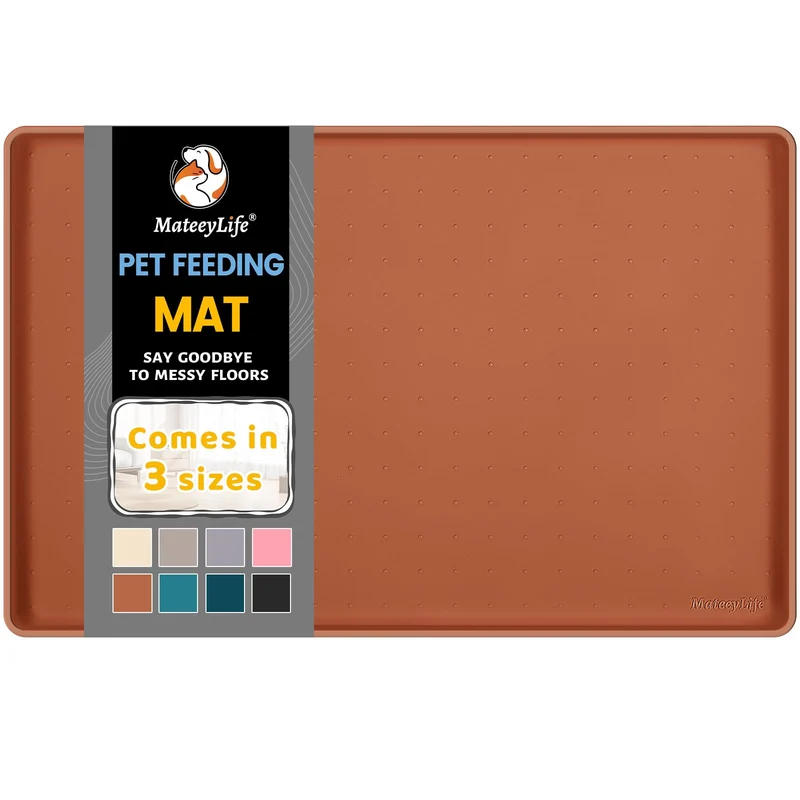 MateeyLife Tapis Silicone pour Animaux – Étanche & Anti-Dérapant 24x16