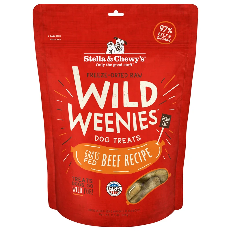 Stella & Chewy's Wild Weenies – Friandises crues lyophilisées haute protéine au boeuf 97%, USA – 11,5 oz