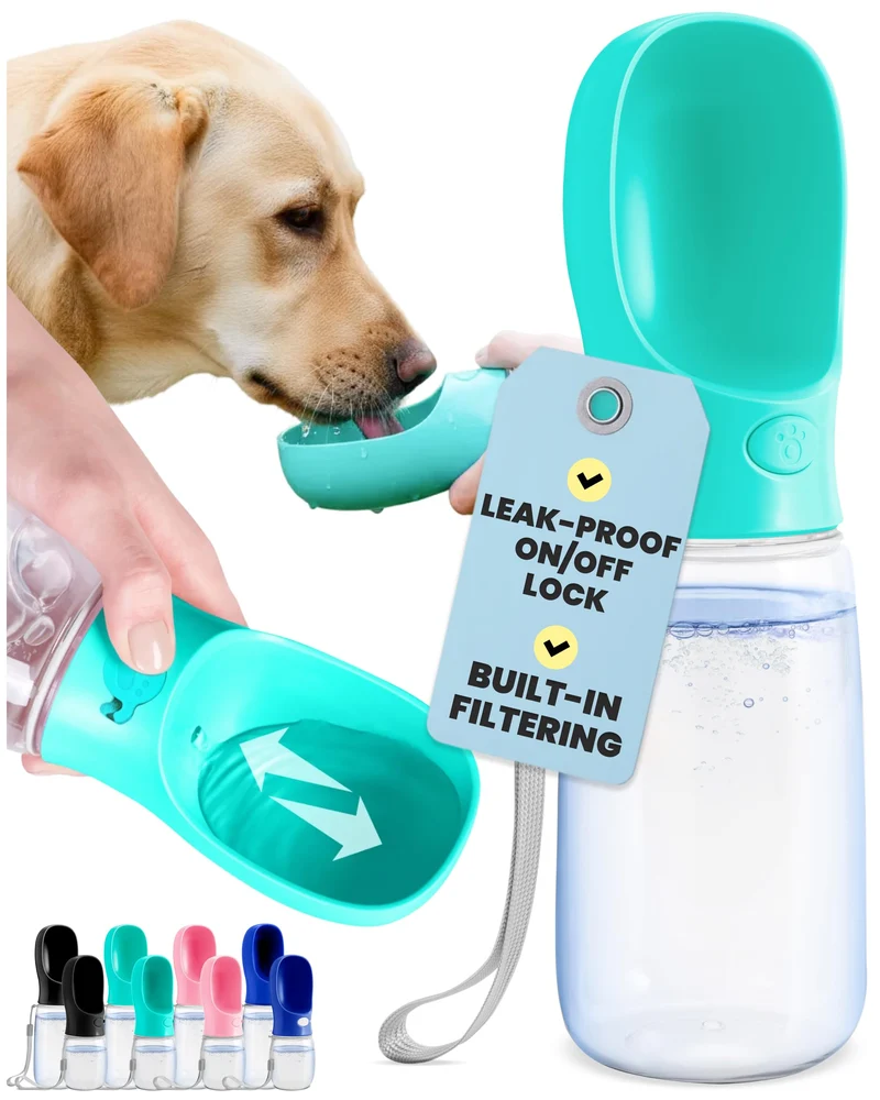 MalsiPree Bouteille d'Eau Portable pour Chien – 19oz Bleu, Anti-Fuite avec Verrouillage pour Randonnée et Voyage