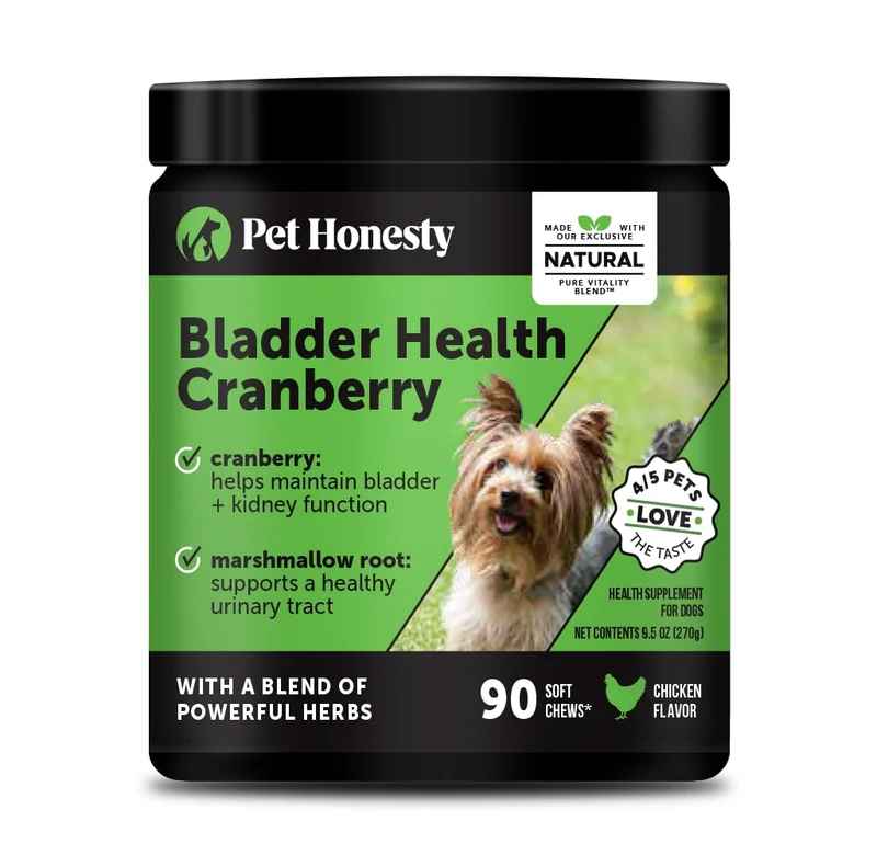 Pet Honesty Bladder Health Cranberry – Santé urinaire et soutien rénal pour chiens (Canneberge & D‑Mannose)