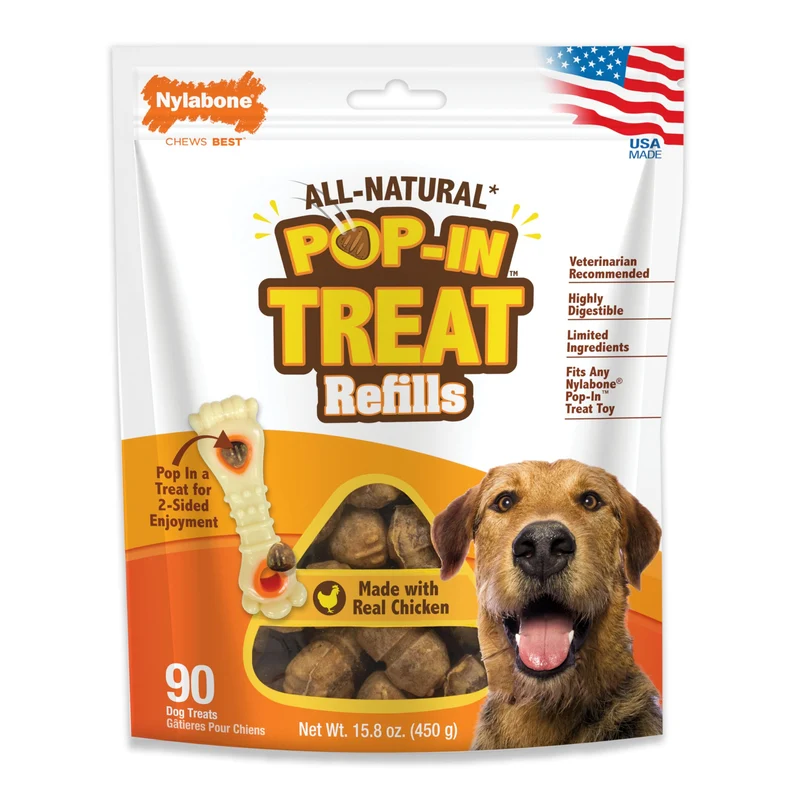 Nylabone - Recharges naturelles au poulet pour jouets distributeurs, 90 pièces