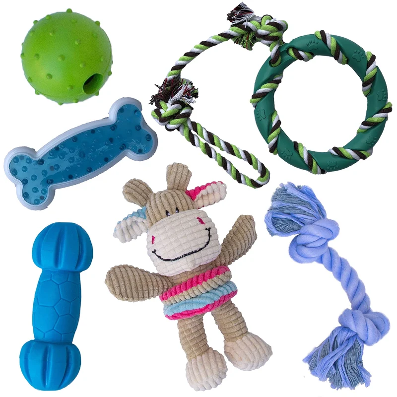 rocket & rex Ensemble de jouets à mâcher pour chiens – 6 pièces pour petites à moyennes races