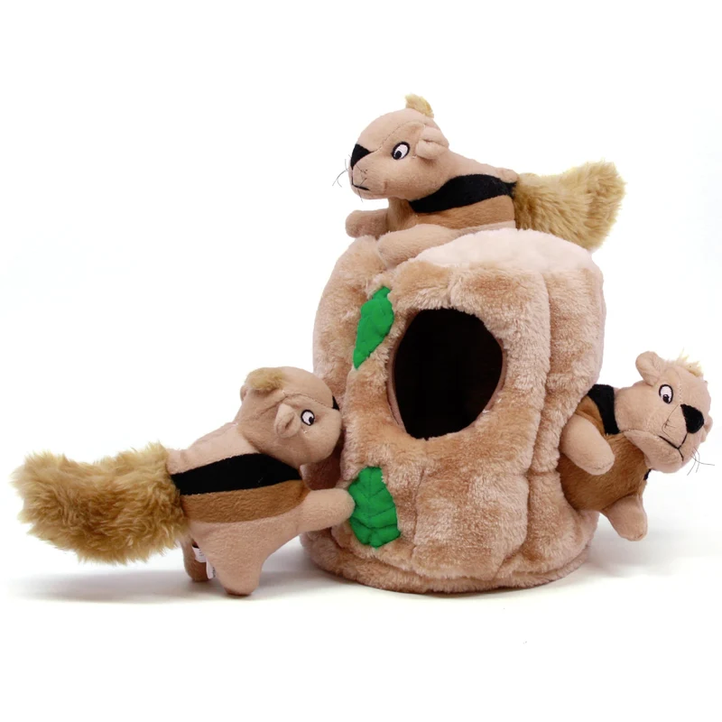 Outward Hound Hide-A-Squirrel — Jouet Puzzle 2-en-1 pour Chien (Grand) avec 3 Sifflets