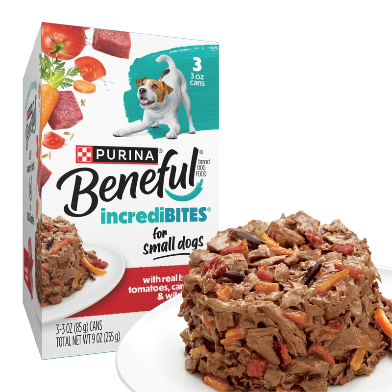 Beneful IncrediBites Petit Chien — Aliment Humide au Boeuf Réel avec Sauce (8x3oz)