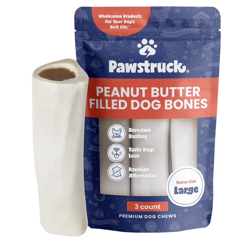 Pawstruck Os blancs remplis Beurre de cacahuète 5-6 po Pack de 3 USA