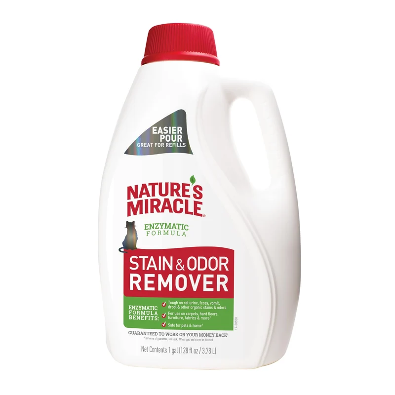 Nature's Miracle Détachant Taches et Odeurs pour Chat – Formule enzymatique multi-surfaces