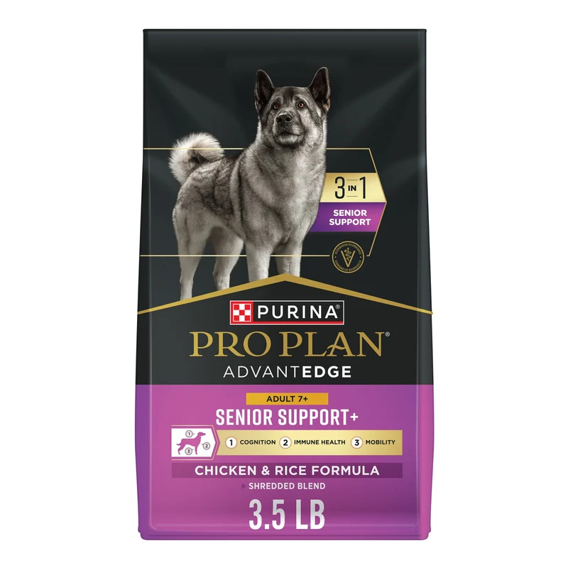 Purina Pro Plan AdvantEDGE Senior Support Plus – Croquettes Senior Poulet et Riz – Sac 3,5 lb