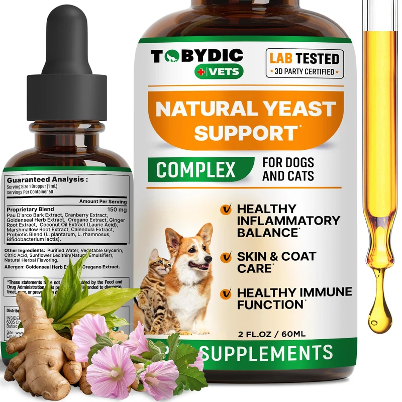 TOBYDIC – Soulagement naturel des infections à levures chez chiens et chats – démangeaisons et oreilles