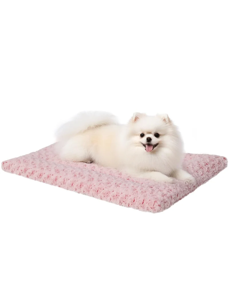 Exsnugy Tapis Lit Chien Rose Lavable 29x18 – Matelas Doux et Confortable