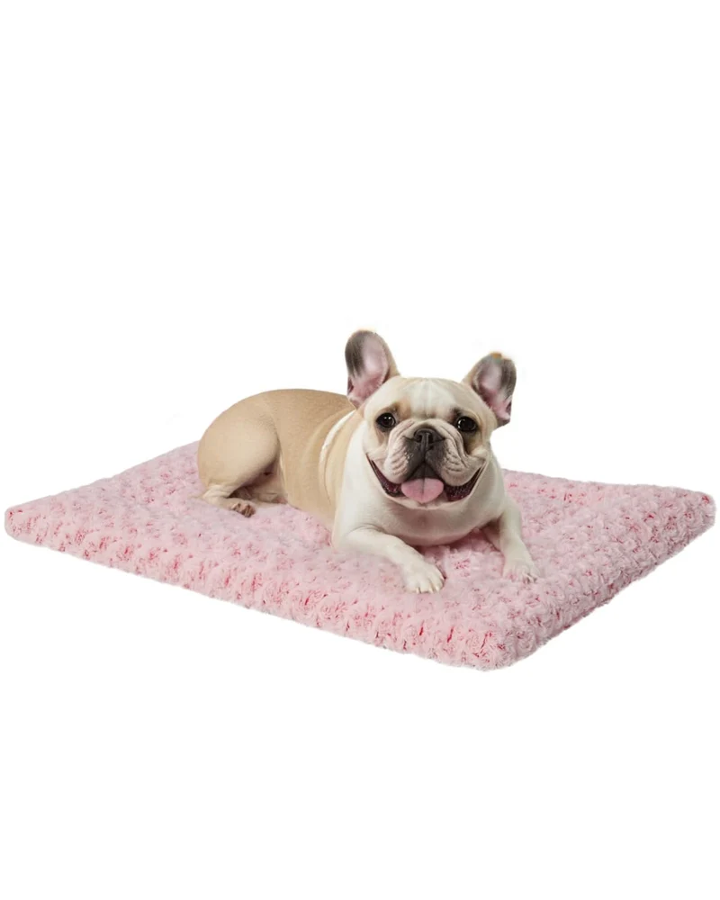 Exsnugy Tapis Lavable pour Chien 35×22 po – Couchage Doux Rose