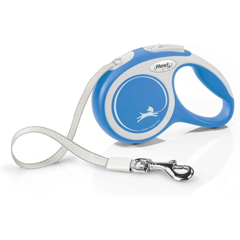 FLEXI Nouveau Confort Ruban – Laisse pour Petits Chiens jusqu’à 15 kg, 16 pieds, Bleu