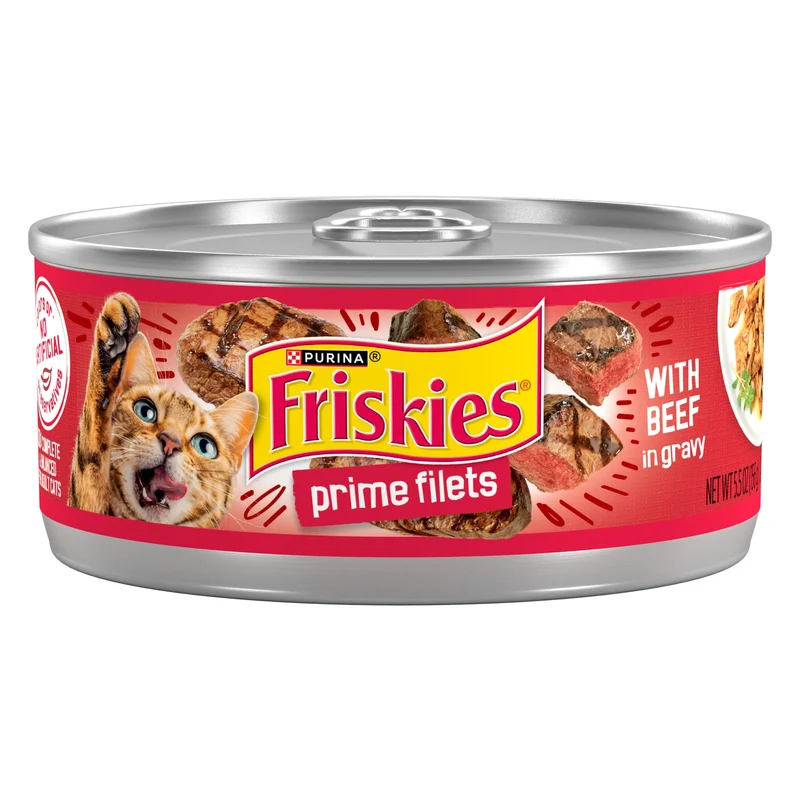 Purina Friskies Prime Filets au Bœuf en Sauce – 24 Boîtes de 156 g pour Chat
