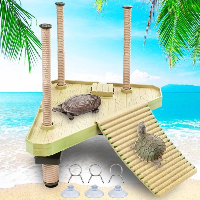Keedolla Quai flottant pour tortues et plateforme de basking – Pont et rampe pour reptiles – Taille moyenne