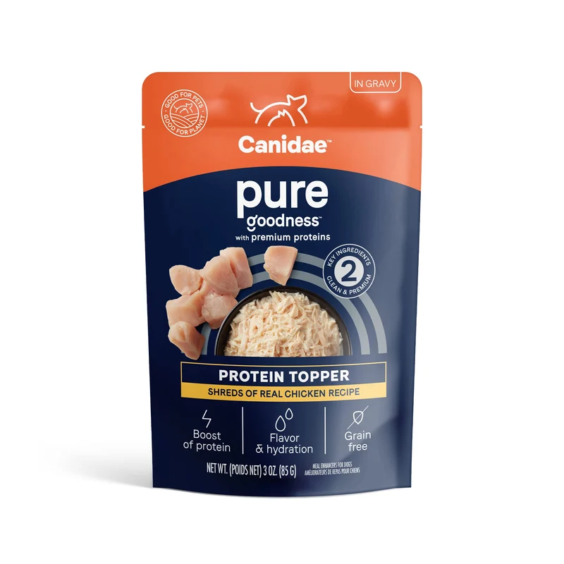 CANIDAE Pure Protein Topper – Émincés de poulet réel dans une sauce pour petits chiens, 3 oz, boîte de 12