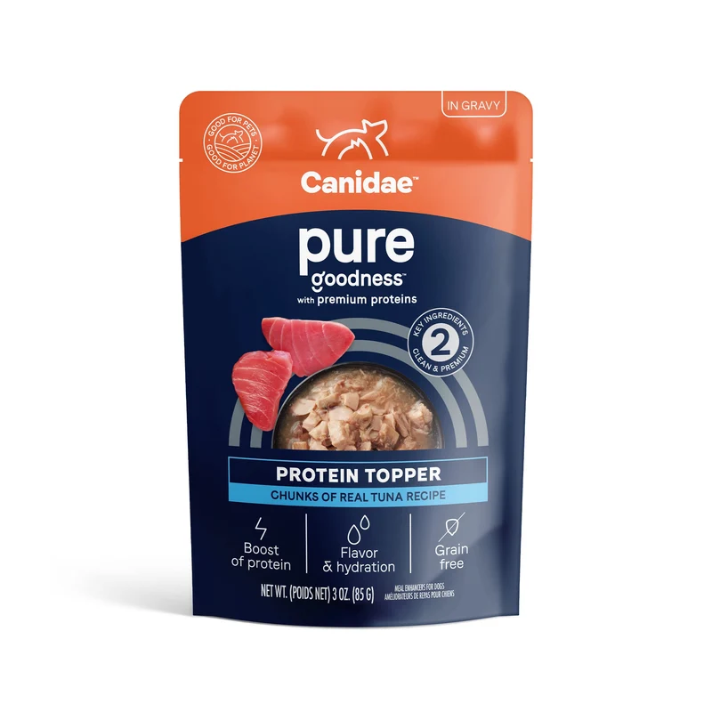 CANIDAE Pure Protein Topper – Morceaux de thon réel dans sauce brune, 3 oz (Lot de 12)