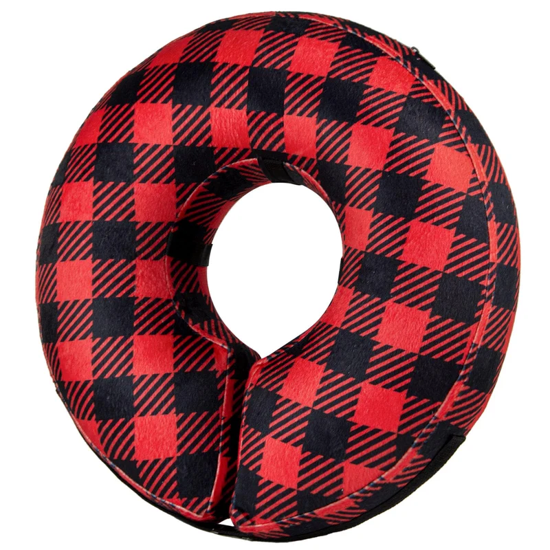 BENCMATE Collier Gonflable pour Chiens et Chats – Confort et Sécurité Plaid XL