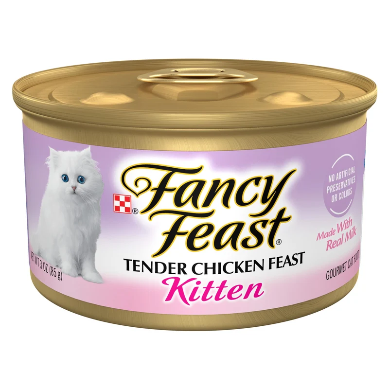Purina Fancy Feast Chaton – Délice de Poulet Tendre en Pâté, Aliment Humide (Lot de 24 boîtes de 85 g)