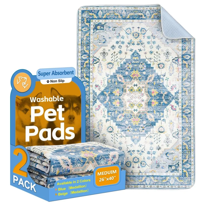 ULIGOTA Tapis-Pipi Lavables pour Chiens – Ensemble de 2, 40x26 pouces, Anti-Fuite et Antidérapant