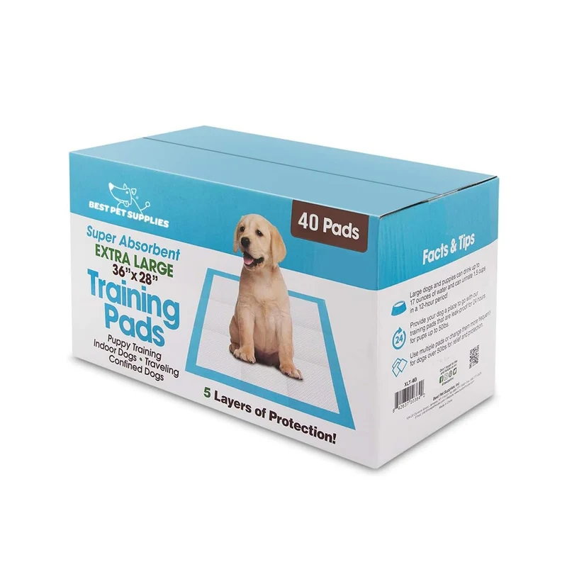 Best Pet Supplies XL (36 x 28 pouces) Tapis pour chiots – 40 unités – Ultra absorbants, Sechage rapide, Controle des odeurs, Imperméables