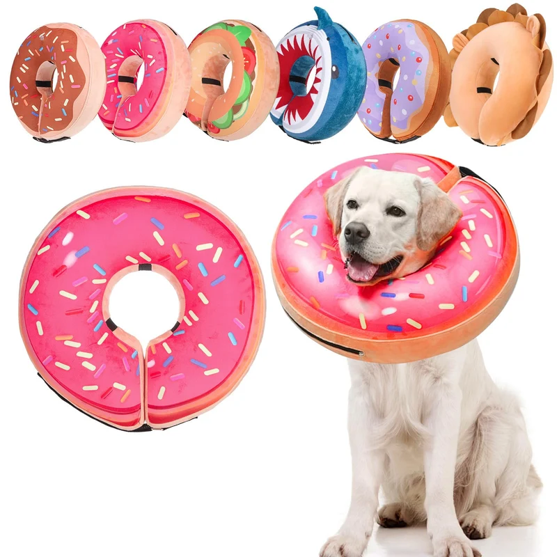 BEAUTYZOO Collier Donut Inflable Rose L – Alternative Douce apres-chirurgie pour Chiens et Chats