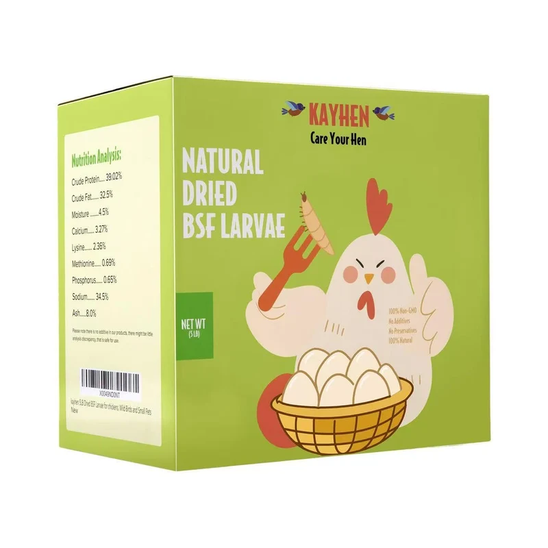 KAYHEN Larves de mouche soldat noire séchées – 5 livres, non-OGM, protéines élevées et calcium pour poules et oiseaux