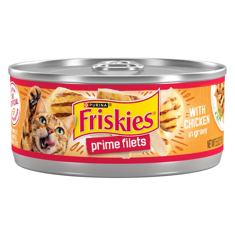 Purina Friskies Prime Filets au Poulet en Sauce pour Chats Adultes — Lot de 24 boîtes 156 g (5,5 oz)
