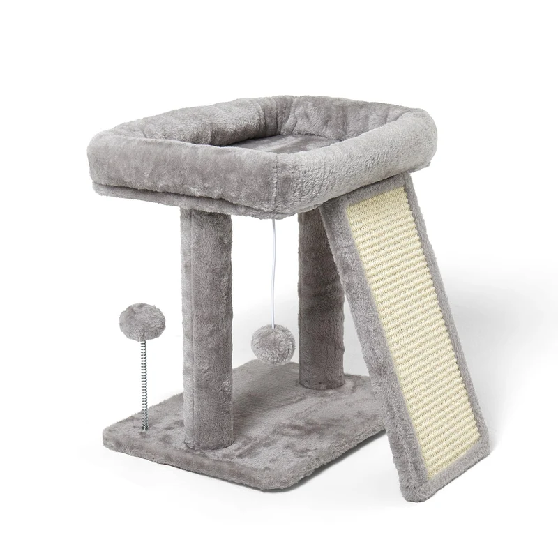 Psicway Tour d'Arbre pour Chat — Petite Tour 17,1 pouces avec Griffoir Gris Clair