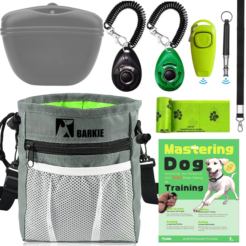 Kit d’entraînement pour chien BARKIE – Poche friandises, Clickers, Sifflet ultrasonique, Guide d’entraînement