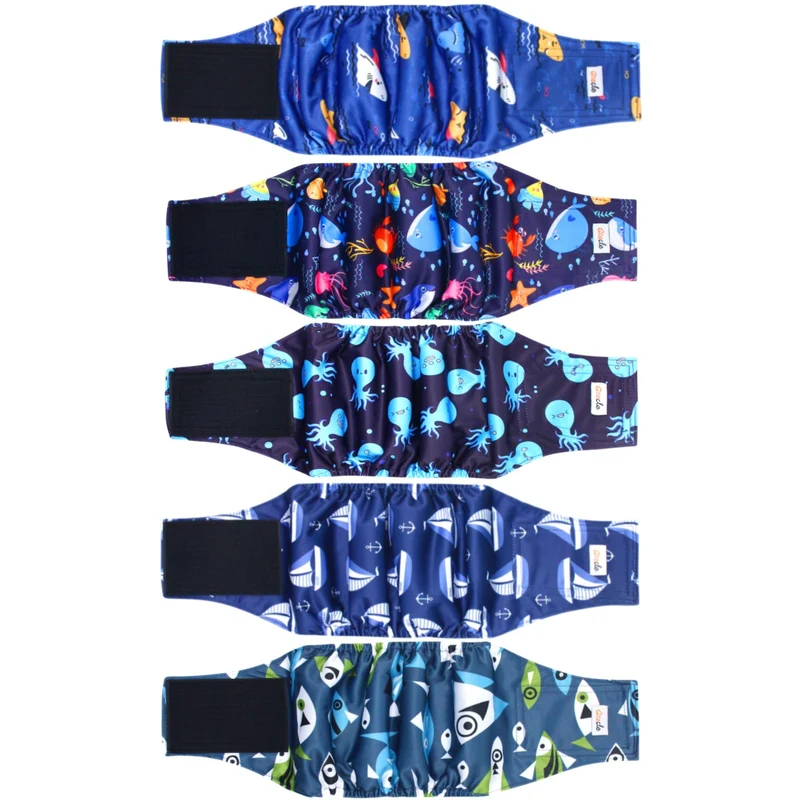 Grecle 5 Pack Couches Chien Mâle Réutilisables – Bandes ventrales Premium