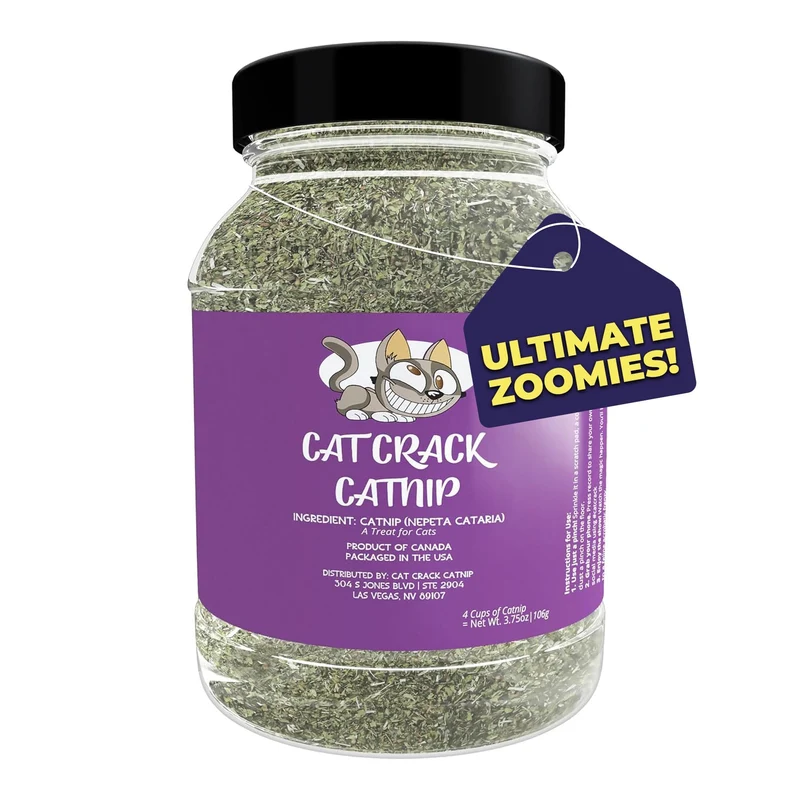 Cat Crack Catnip — Mélange naturel stimulant pour chats, fabriqué en Amérique du Nord (4 tasses)