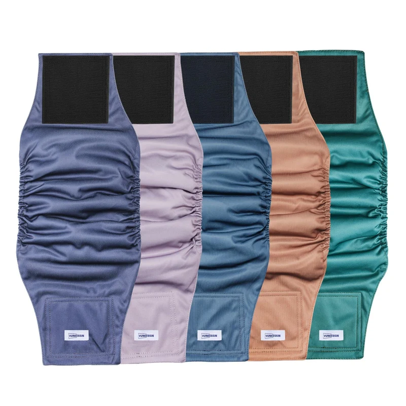 VUNCESSIN – Culottes ventrales réutilisables pour chien mâle (pack de 5) | Absorption élevée et anti-fuite
