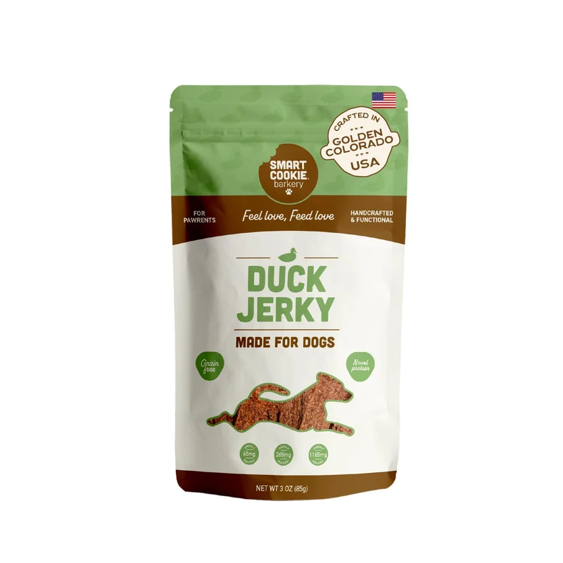 Smart Cookie Friandises Déshydratées de Canard — Hypoallergéniques, Sans Céréales, Oméga et Graines de Lin | Fabriqué aux États‑Unis - Sachet 3oz