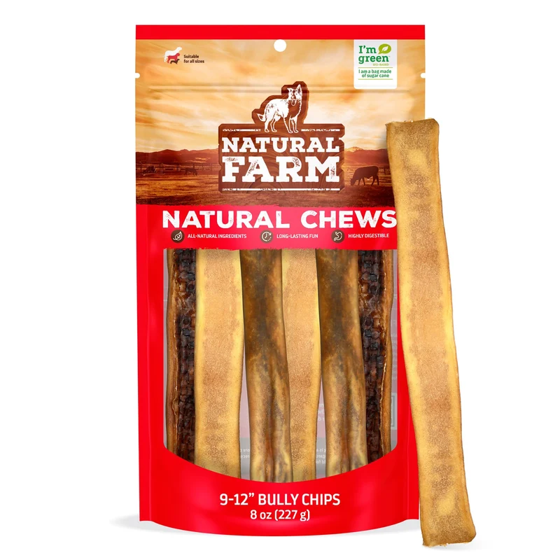 Natural Farm Bully Chips – Joue de bœuf digestible, sans céréales, 230 g