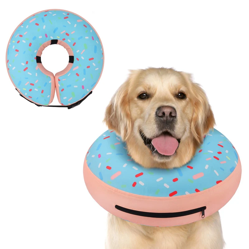 Supet Collier Donut Gonflable pour Chien – Récupération Douce après Chirurgie
