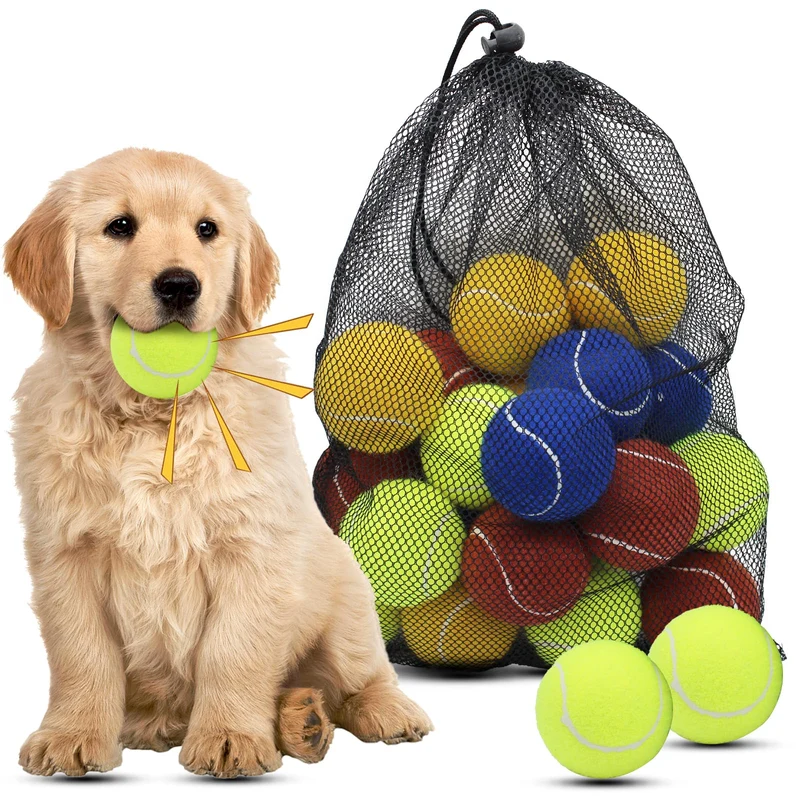 Magicorange Balles de Tennis pour Chien – Lot de 20, 2,5 pouces, Flottantes et Sifflantes