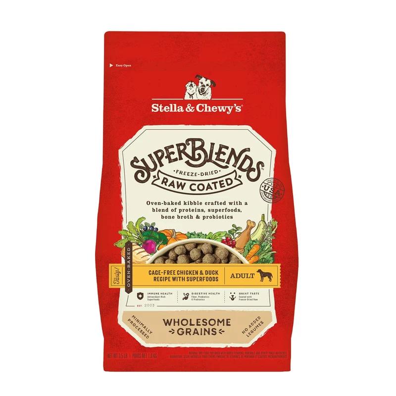 Stella & Chewy's SuperBlends – Croquettes enrobées Poulet et Canard, sac de 1,6 kg