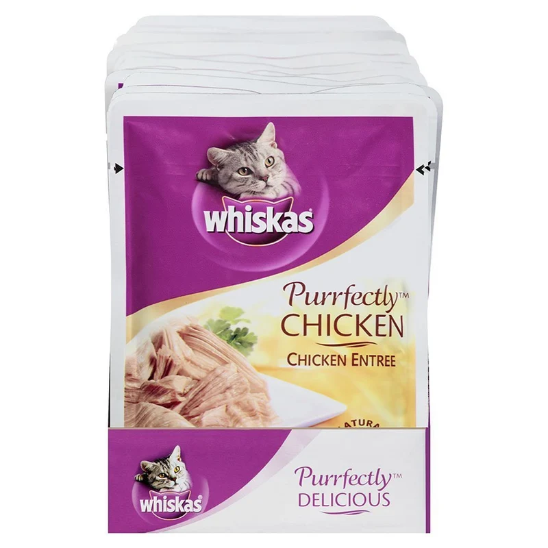 Whiskas Poulet Parfait – Aliment Humide pour Chat, Entrée au Poulet, Sachets de 3 onces (24 unités)