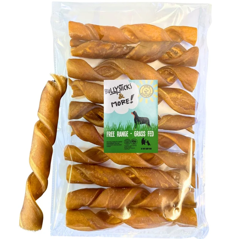 BULLYSTICKS & MORE 6 pouces – Tiges de collagène de bœuf pour chiens (10 pièces) – Bully Springs sans peau
