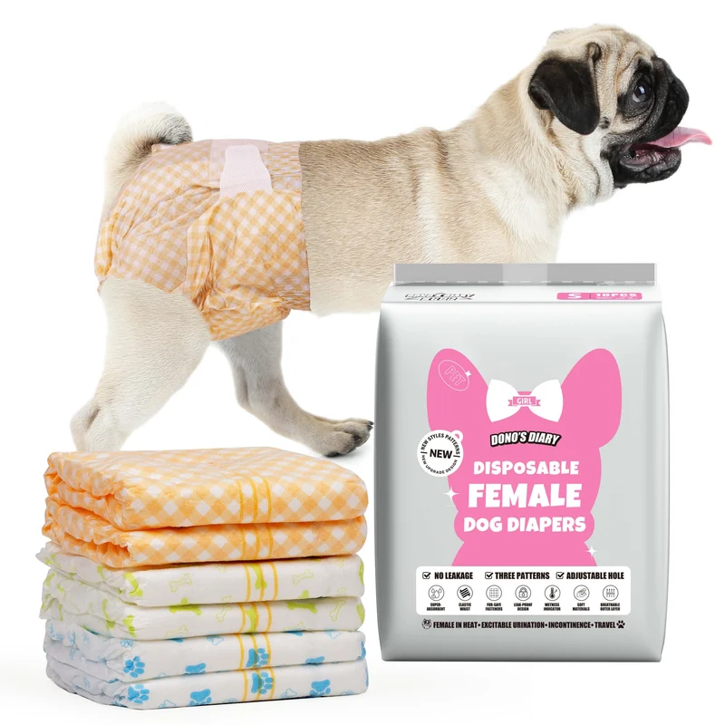 Dono Couches Femelles pour Chiens et Chats – 60 pièces, Indicateur d’humidité, Absorption élevée, Tailles XXS à L