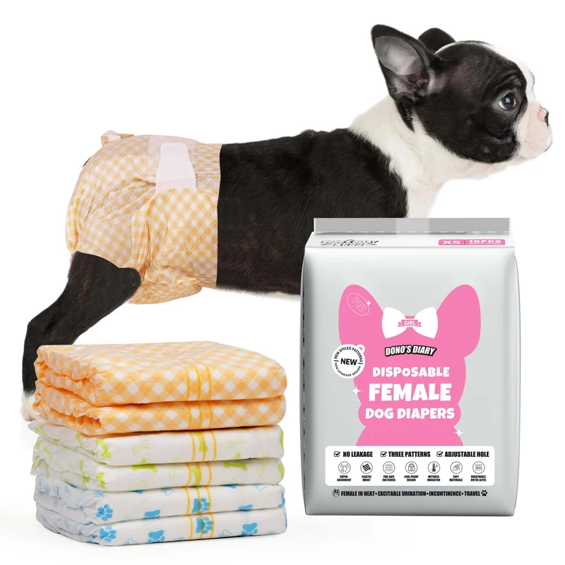 Dono Couches Femelles pour Chiens et Chats – 60 Pièces, Indicateur d’Humidité, Absorption Élevée