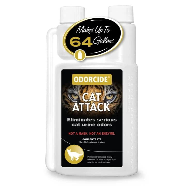 Odorcide Cat Attack Concentrate – Éliminateur d’odeurs pour chats – Urine sur tapis et textiles – 16 oz