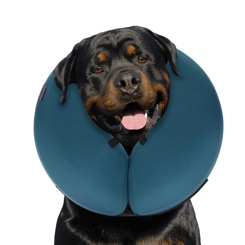 MIDOG Collier Gonflable Doux pour Chien – Post-Chirurgie (Bleu, XL)