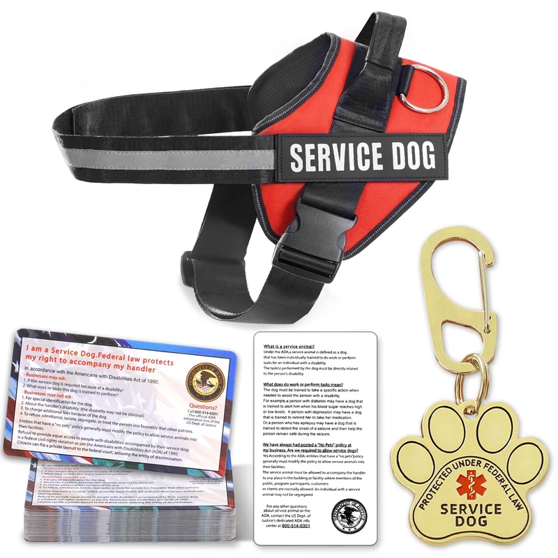 Opstin Gilet d'assistance pour chien – Harnais et 50 Cartes ADA – Tailles XS à XXL