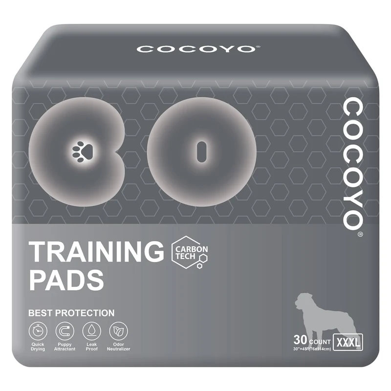 COCOYO Tapis Charbon Extra Large 35x40 – 30 Unités, Pads d’entraînement pour chiens