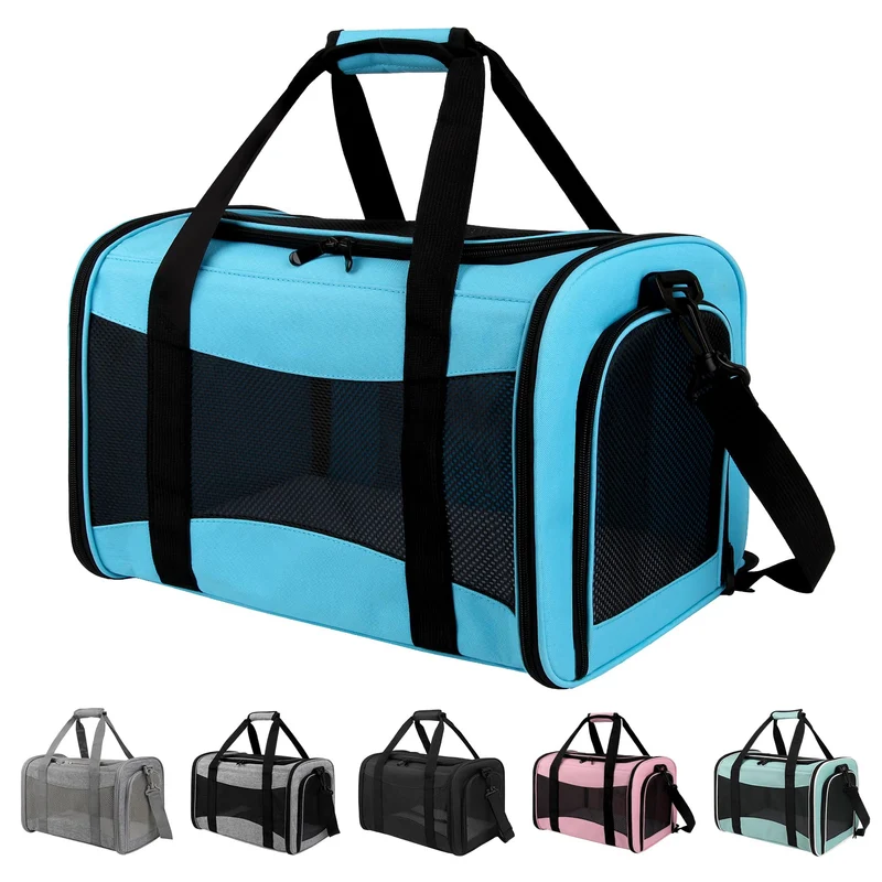 Yipincover Porte-Chats et Chiens Souple — Sac de Transport Approuvé par les Compagnies Aériennes (Moyen, Bleu)