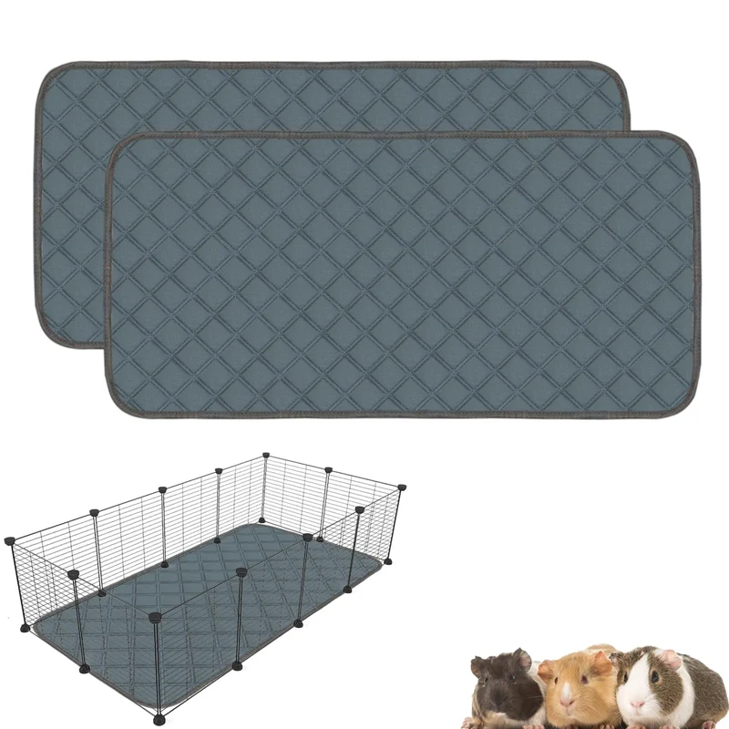 Mooydee - 2 Pack Nappes de Cage pour Cobayes 120 x 60 cm | Lavables, Ultra Absorbantes, Imperméables & Antidérapantes