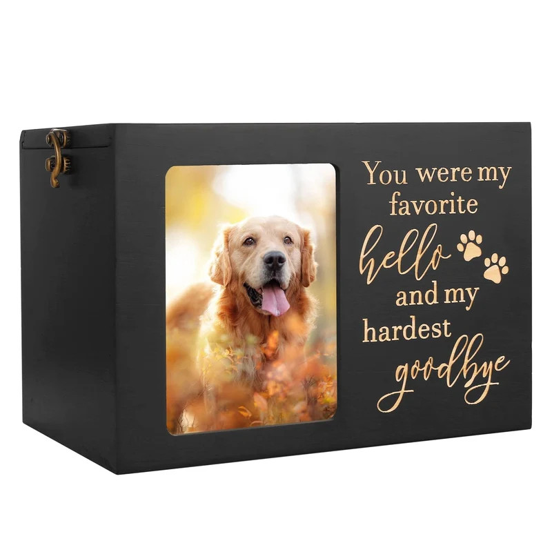 DGDCDV Urne pour Animaux — Grande Urne en Bois avec Cadre Photo