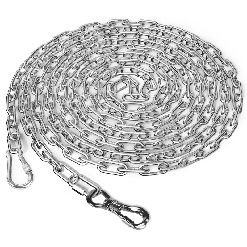 Tresbro Chaîne pour Chien Extérieur 15 Pieds – Câble en Acier 4mm avec Crochet Rotatif