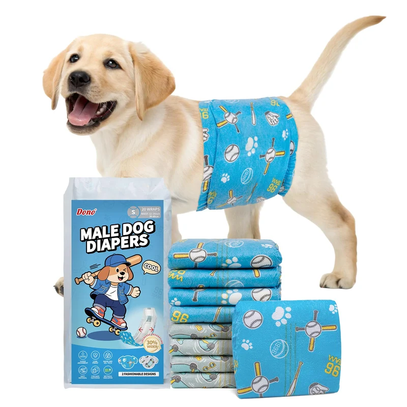 Dono Couches pour Chien Mâle – 40 Unités, Taille Small, Indicateur d’Humidité et Anti-Fuites