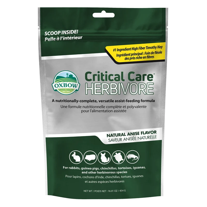 Oxbow Critical Care Herbivore – Alimentation d’urgence pour cobayes et lapins (454 g)